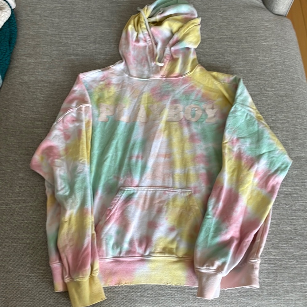‼️SOLD‼️Oversized Tie Dye Playboy Hoodie